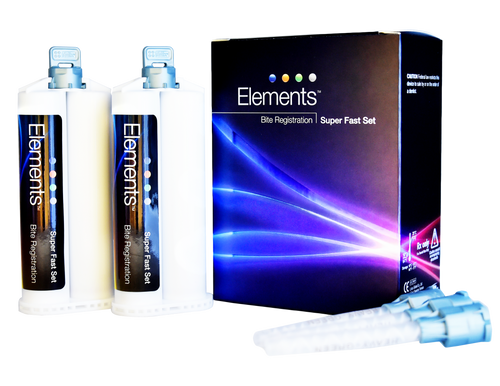 Pac-Dent Elements Bite Registration Regular Set, 2 x 50ml Cartridges & 6 Mixing Tips
