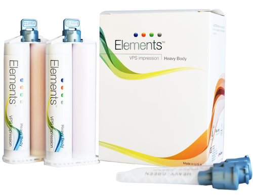 Pac-Dent Elements VPS Impression Regular Body, 2 x 50ml Cartridges & 6 Mixing Tips Pac-Dent Elements VPS Impression Regular Body, 2 x 50ml Cartridges & 6 Mixing Tips