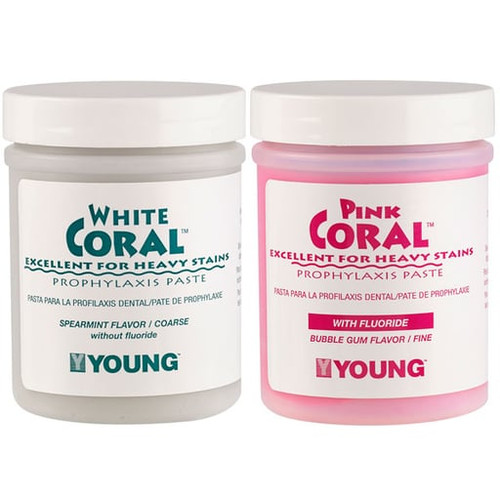 Young Coral Prophy Paste White Mint Coarse 250g w/ Fluoride 9oz