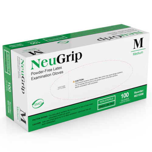 Medgluv Neugrip Latex Exam Glove, 8mil, Chlorinated, Medium 100/bx, 10/cs Medgluv Neugrip Latex Exam Glove, 8mil, Chlorinated, Medium 100/bx, 10/cs