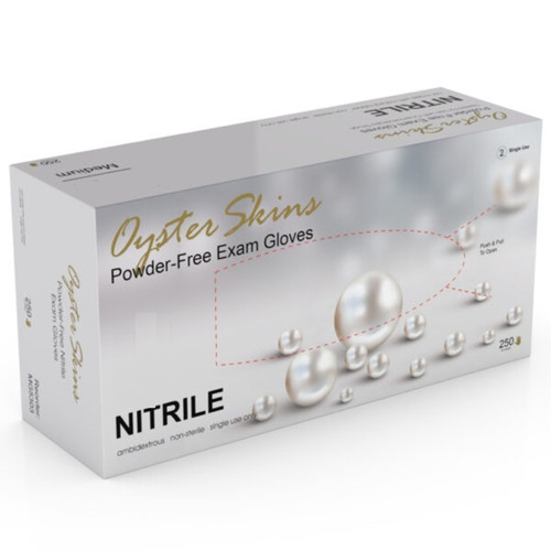 Medgluv Oysterskin Nitrile Exam Glove, Textured Finger, 3.2mil, Grey, Small 250/bx, 10/cs