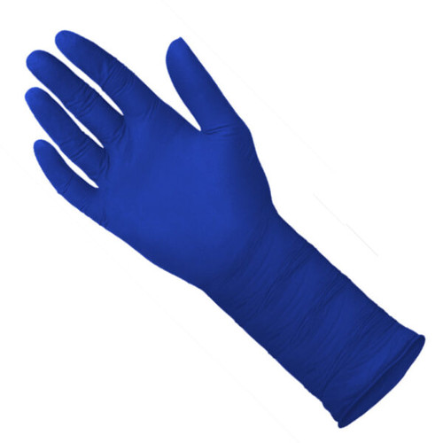 Medgluv Tuffskin Latex Exam Glove, 14.5 mil, Extended Cuff, Dark Blue, Small 50/bx