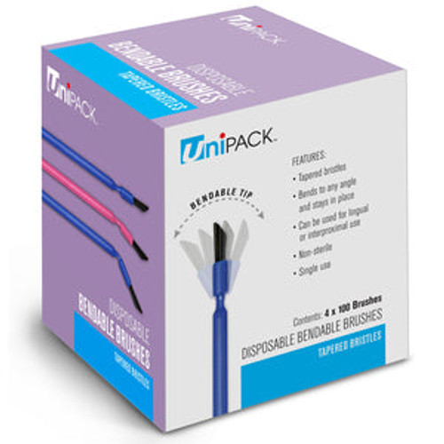 Dukal Unipack Bendable Brushes Regular Black Bristle Pink 400/bx Dukal Unipack Bendable Brushes Regular Black Bristle Pink 400/bx