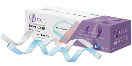 Dukal Unipack U-HOLD Paper Bib Holders Blue 250/bx Dukal Unipack U-HOLD Paper Bib Holders Blue 250/bx