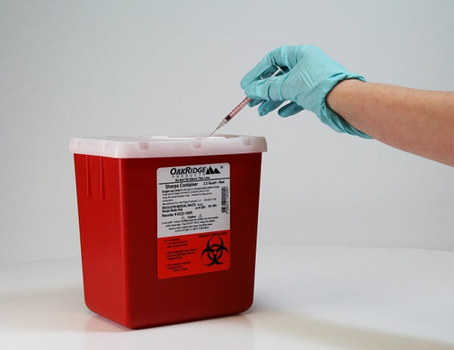OakRidge Plebotomy Sharps Container, 2.2 Quart, Rotary Lid, 60/cs OakRidge Plebotomy Sharps Container, 2.2 Quart, Rotary Lid, 60/cs
