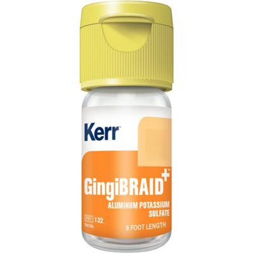 Kerr GingiBraid+ 10% Aluminum Potassium Sulfate (Yellow Cap) 2a, #2 Medium, Yellow Cord Green Strand 72"/bt