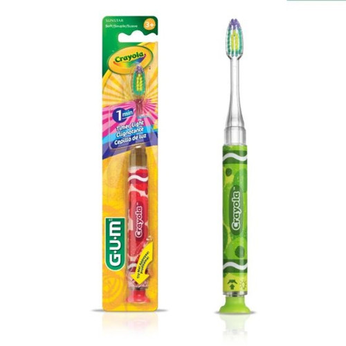 Sunstar Crayola Toothbrush with Timer and Light, Soft, Age 3+, 1 dozen Sunstar Crayola Toothbrush with Timer and Light, Soft, Age 3+, 1 dozen