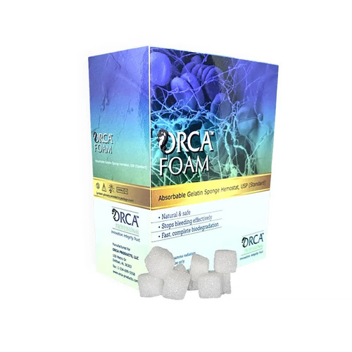 Orca Foam, Porcine Gelatin Hemostatic Sponges, Cube 10mm x 10mm x 10mm, 32/bx