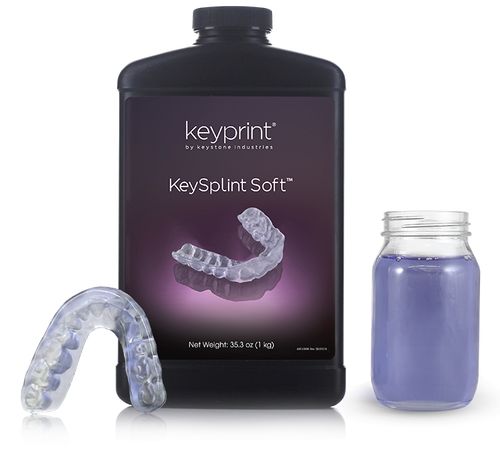 Keyprint KeySplint Soft Biocompatible 3D Printing Resin, Light Violet - Translucent, 0.5 kg/Bottle Keyprint KeySplint Soft Biocompatible 3D Printing Resin, Light Violet - Translucent, 0.5 kg/Bottle