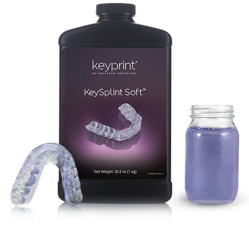Keyprint KeySplint Soft Biocompatible 3D Printing Resin, Light Violet Translucent, 1 kg/bottle Keyprint KeySplint Soft Biocompatible 3D Printing Resin, Light Violet Translucent, 1 kg/bottle