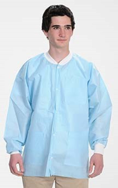 ValuMax Extra-Safe Autoclavable Lab Jacket, Sky Blue 3XL, Hip-Length, Breathable, 3 Pockets, Knitted Cuff, 10/pk ValuMax Extra-Safe Autoclavable Lab Jacket, Sky Blue 3XL, Hip-Length, Breathable, 3 Pockets, Knitted Cuff, 10/pk