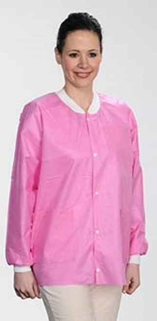 ValuMax Extra-Safe Autoclavable Lab Jacket, Rasberry M, Hip-Length, Breathable, 3 Pockets, Knitted Cuff, 10/pk ValuMax Extra-Safe Autoclavable Lab Jacket, Rasberry M, Hip-Length, Breathable, 3 Pockets, Knitted Cuff, 10/pk