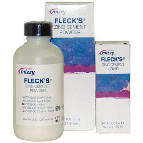 Keystone Fleck's Self-Cure Yellow Zinc Phosphate Cement Kit: 8 Ounces Powder & 2 - 35 ml Bottle Liquid Keystone Fleck's Self-Cure Yellow Zinc Phosphate Cement Kit: 8 Ounces Powder & 2 - 35 ml Bottle Liquid