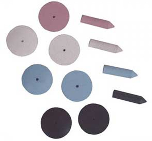 Keystone Deluxe Silicone Wheels, Knife Edge, White, Coarse Grit, 100/bx