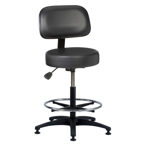 Brewer Industrial Chairs & Stools Vinyl, Backrest, Hgt Range 16.5" - 21.5", 25" Dia. Base Brewer Industrial Chairs & Stools Vinyl, Backrest, Hgt Range 16.5" - 21.5", 25" Dia. Base