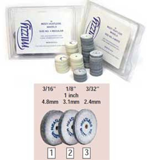 Keystone Mizzy Heatless Wheels, #2, Gray, 1" x 1/8", 50/pk