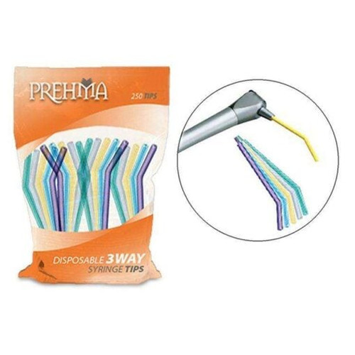 Keystone Prehma Disposable Air/Water 3-Way Syringe Tips, Assorted Colors, 250/pk