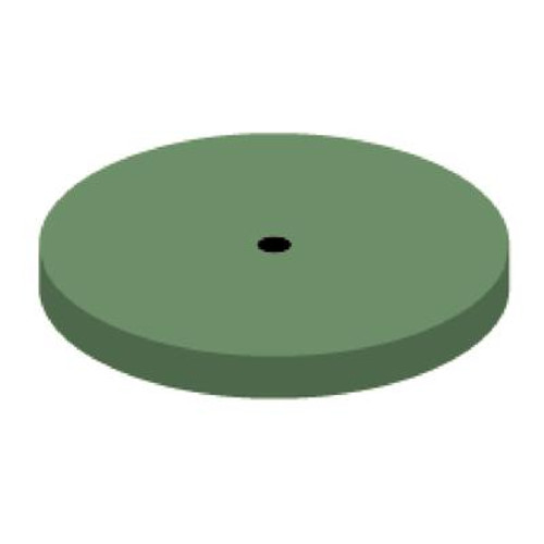 Kerr NTI Silicone Polisher, Green, UM, Large Disc, 22mm Head Size, 3mm Head Length, 10/pk