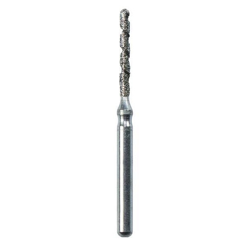 Kerr SimpliCut Sterilized Diamond Burs, Round End Cylinder Spiral, 1.2mm Diameter, 7mm Length, Medium Grit, 25/pk