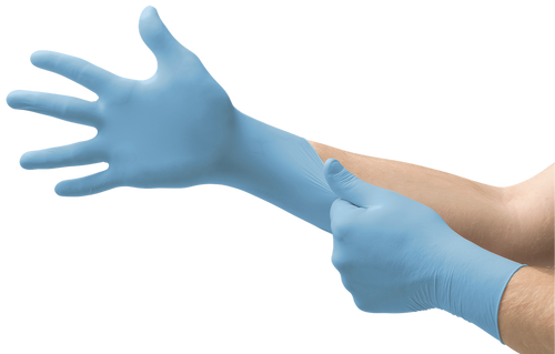Ansell Microflex Integra Exam Gloves 2X-Large, Powder-Free, Nitrile, Textured, Blue, 50/bx, 10 bx/cs
