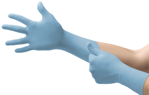 Ansell Microflex Integra Ec Powder-Free Extended Cuff Nitrile Exam Gloves, Microflex Integra, PF, Blue, Large (Size 9), 50/bx, 10 bx/cs