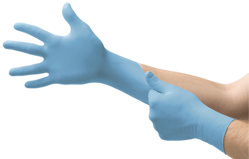 Ansell Microflex N85 Nitrile Exam Glove Nitrile, Small (6.5-7), Powder-Free, Blue, Non-Sterile, 100/bx, 10 bx/cs
