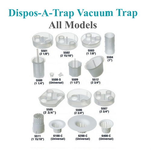 ODS-Select Traps #5506, 2 3/4", Evacuation, Fit Dental-EZ with Black Plastic Filter, 48/pk
