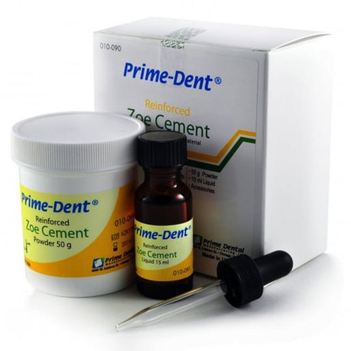 Prime-Dent Zinc Oxide Eugenol Cement Kit, Fiber-Reinforced, 21g Powder & 15ml Liquid