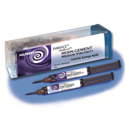 Pulpdent Embrace Wetbond Resin Cement Medium Viscosity Syringe Refill, 7gm Syringe