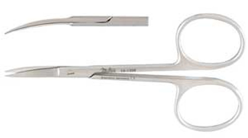 Miltex Iris Scissors, 3-3/8, Curved, 1in Blades, Delicate, ea