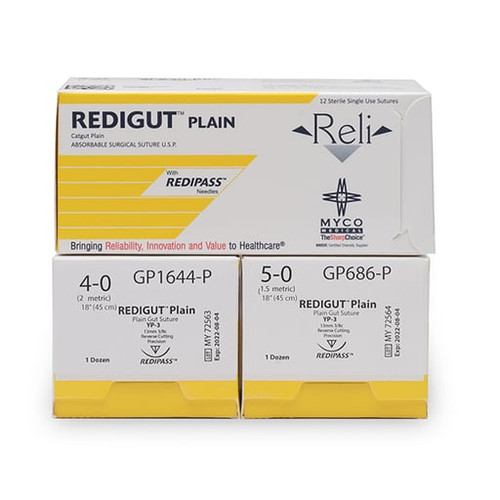 Myco Reli Pro Suture, Size 4-0, Redigut, Plain, Natural, 18", YFS-2, 12/bx (GP531-M) Myco Reli Pro Suture, Size 4-0, Redigut, Plain, Natural, 18", YFS-2, 12/bx (GP531-M)
