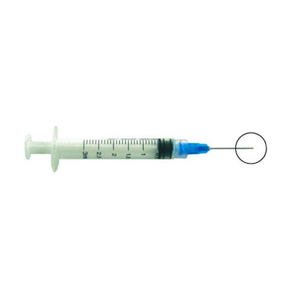 Pac-Dent Irrigation Luer-Lock Syringes, 3cc, 23 gauge, Blue, 100/pk