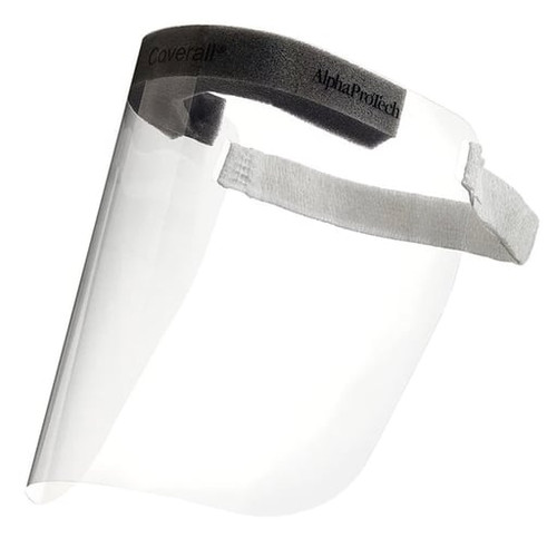 AlphaProTech Critical Cover Full Face Shield, 7 Mil, Comfort Headband, Clear, 25/bx, 4bx/cs