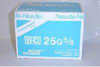 BD PrecisionGlide Needle, 25G x 5/8", Regular Bevel, Sterile, 100/bx, 10 bx/cs