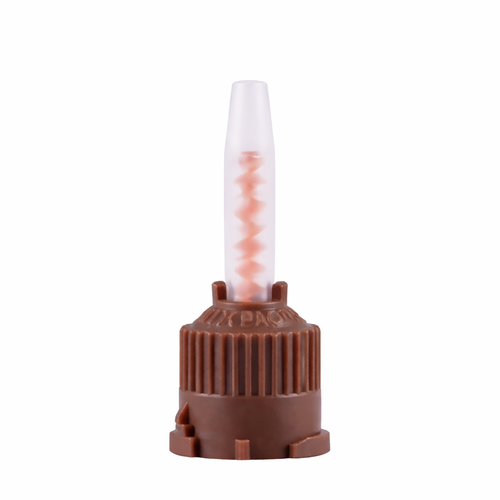 Hexa Mixpac T-Mixer Style (Short) Mixing Tips, 10:1, Brown/Orange, Cement Core Build-Up, Blunt Head, 25/pk