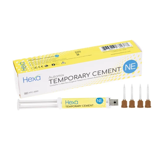 Hexa Non-Eugenol Temporary Cement 10ml Automix Syringe with 6 Mixing Tips