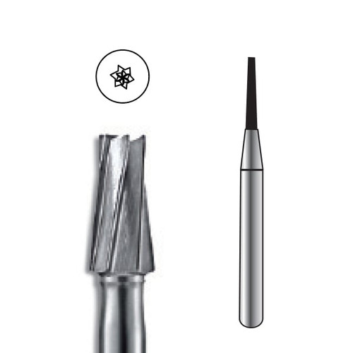 Pac-Dent Carbide Bur RA-169L Taper Fissure Latch-Type, 10/pk