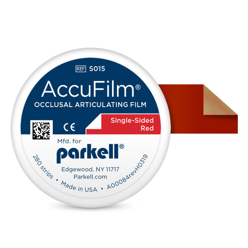 Parkell AccuFilm I Articulating Film, Single-Sided, Red, 26µ Thickness, 280 Strips/can