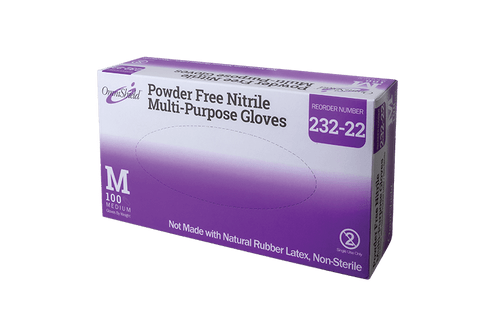 OmniShield #232 Seriew Nitrile PF Multi-Purpose Gloves, Medium, 100/bx