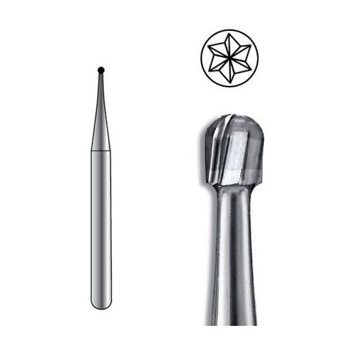ODS Precision Carbide Bur HP-1/2, Round, 5/pk