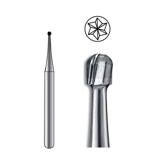 ODS Precision Carbide Bur HP-1, Round, 5/pk