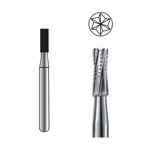 ODS Precision HP Carbide Bur, HP-559 Flat End Cross-Cut Straight Fissure, HP Shank, 5/pk