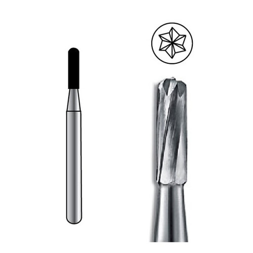 ODS Precision HP Carbide Bur, HP-1558 Round Cyliner Straight Cross-Cut, HP Shank, 5/pk