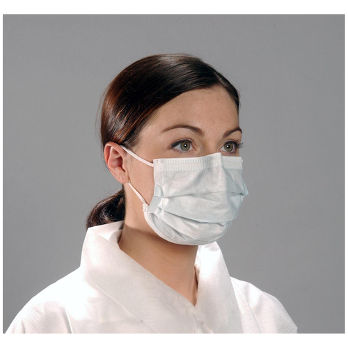 AlphaProTech Critical Cover CoolOne, Ear Loop Masks, 7in, Magic Arch, 4 Side Sonic Weld Blue, 50/bx