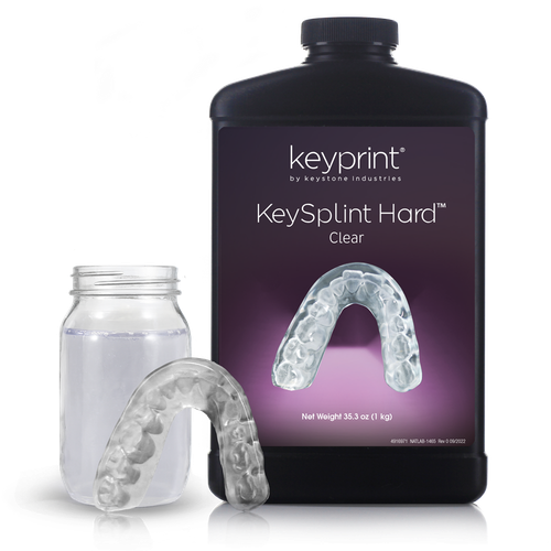 KeyPrint KeySplint Hard Biocompatible 3D Printing Resin, Clear, 0.5 kg/bottle