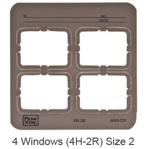 Flow Greylight X-Ray Film Mounts, Plastic, Grey, 2 Rows, 4 Horizontal Windows, Size 2, 100/bx