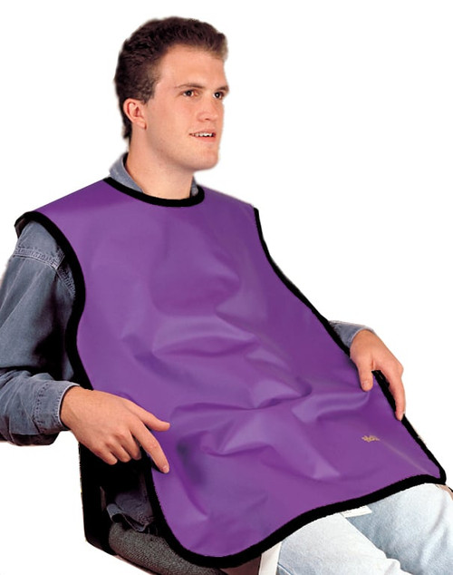 Flow Adult Lead-Free Bib X-Ray Apron, without Collar, 0.25 mm, 24" x 26", Purple, ea