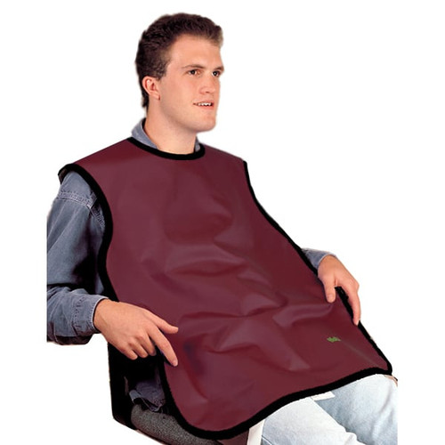 Flow Adult Lead-Free Bib X-Ray Apron, without Collar, 0.25 mm, 24" x 26", Burgundy, ea