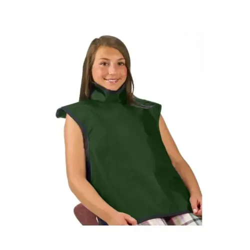 Flow Child Lead Bib X-Ray Apron, with Collar, 0.3 mm, 20" x 20.5", Hunter Green, ea