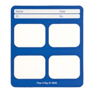 Flow Perfect Pocket Masked X-Ray Film Mounts, Vinyl, Blue, 2 Rows, 4 Horizontal Windows, Size 2, 100/bx